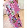 image:imageCHARTOU Women Summer Boho Floral Dress Short Puff Sleeve V Neck Trim Loose Mini Dress Casual Beach SundressPink