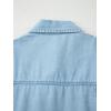 image:imageCHARTOU Womens Denim Maxi Dress Cute Puff Sleeve Button Down Jean Shirt Dress with BeltLight Blue