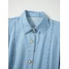 image:imageCHARTOU Womens Denim Maxi Dress Cute Puff Sleeve Button Down Jean Shirt Dress with BeltLight Blue