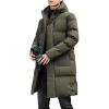 image:imageCHARTOU Mens Winter Thermal Hooded Quilted Parka Waterproof Anorak Puffer Jacket OvercoatArmy Green