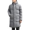 image:imageCHARTOU Mens Winter Thermal Hooded Quilted Parka Waterproof Anorak Puffer Jacket OvercoatGrey