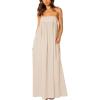 image:imageCHARTOU Woman Summer Spaghetti Straps Loose Maxi Long Holiday Beach Dress with PocketsApricot