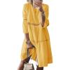 image:imageCHARTOU Womens Comfy 34 Sleeves Lace Crochet Lightweight Flowy ALine Midi DressYellow