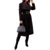 image:imageCHARTOU Womens Elegant Lapel Collar Wool Blend Midi Long Trench Overcoat Jacket with BeltBlack