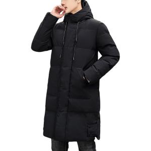 image:imageCHARTOU Mens Winter Thermal Hooded Quilted Parka Waterproof Anorak Puffer Jacket OvercoatBlack