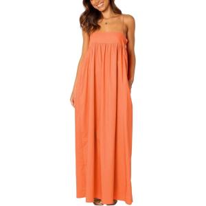 image:imageCHARTOU Woman Summer Spaghetti Straps Loose Maxi Long Holiday Beach Dress with PocketsOrange