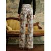 image:imageCHARTOU Women Vintage Floral Jeans Baggy High Waisted Denim Flared Wide Leg Pants with PocketsBlue