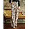 image:imageCHARTOU Women Vintage Floral Jeans Baggy High Waisted Denim Flared Wide Leg Pants with PocketsBlue