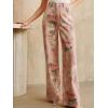 image:imageCHARTOU Women Vintage Floral Jeans Baggy High Waisted Denim Flared Wide Leg Pants with PocketsPink