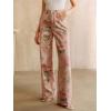 image:imageCHARTOU Women Vintage Floral Jeans Baggy High Waisted Denim Flared Wide Leg Pants with PocketsPink