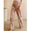image:imageCHARTOU Women Vintage Floral Jeans Baggy High Waisted Denim Flared Wide Leg Pants with PocketsPink