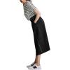 image:imageCHARTOU Women Wrap Jean Skirt High Waist Buckle Side Slit A Line Patchwork Denim Midi Long SkirtBlack
