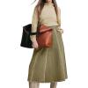 image:imageCHARTOU Women Wrap Jean Skirt High Waist Buckle Side Slit A Line Patchwork Denim Midi Long SkirtGreen