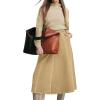 image:imageCHARTOU Women Wrap Jean Skirt High Waist Buckle Side Slit A Line Patchwork Denim Midi Long SkirtKhaki