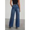 image:imageCHARTOU Women Y2k Rhinestone Jeans Baggy Wide Leg Jeans Sparkly Glitter High Waist Denim Pants with BeltDark Blue