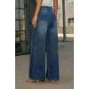 image:imageCHARTOU Women Y2k Rhinestone Jeans Baggy Wide Leg Jeans Sparkly Glitter High Waist Denim Pants with BeltDark Blue