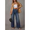 image:imageCHARTOU Women Y2k Rhinestone Jeans Baggy Wide Leg Jeans Sparkly Glitter High Waist Denim Pants with BeltDark Blue