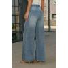 image:imageCHARTOU Women Y2k Rhinestone Jeans Baggy Wide Leg Jeans Sparkly Glitter High Waist Denim Pants with BeltLight Blue