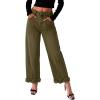 image:imageCHARTOU Womens Ruffled Frayed Barrel Jeans High Waisted Baggy Wide Leg Polka Dot Jeans Casual Loose Fit Denim PantsGreen