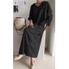 image:imageCHARTOU Lightweight Sweatshirt Maxi Dresses for Women Loose Fit Tee Shirt Long Shift DressBlack