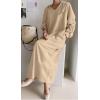 image:imageCHARTOU Lightweight Sweatshirt Maxi Dresses for Women Loose Fit Tee Shirt Long Shift DressKhaki