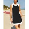 image:imageCHARTOU Women 2 Piece Color Block Short Sets Matching Sleeveless Pullover Tops Cute Dress Shorts OutfitsBlack