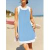 image:imageCHARTOU Women 2 Piece Color Block Short Sets Matching Sleeveless Pullover Tops Cute Dress Shorts OutfitsBlue