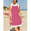 image:imageCHARTOU Women 2 Piece Color Block Short Sets Matching Sleeveless Pullover Tops Cute Dress Shorts OutfitsRose