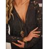 image:imageCHARTOU Women Floral Lace Eyelet Dress Summer Casual Loose Button Down Shirt Mini DressesBlack