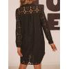 image:imageCHARTOU Women Floral Lace Eyelet Dress Summer Casual Loose Button Down Shirt Mini DressesBlack