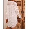 image:imageCHARTOU Women Floral Lace Eyelet Dress Summer Casual Loose Button Down Shirt Mini DressesWhite