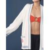image:imageCHARTOU Womens Cute Graphic Fall Cardigan Contrast Trim Knit Oversized Sweater Lightweight KnitwearsWhite