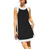 image:imageCHARTOU Women 2 Piece Color Block Short Sets Matching Sleeveless Pullover Tops Cute Dress Shorts OutfitsBlack