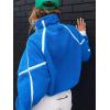 image:imageCHARTOU Half Zip Oversized Pullover Sweatshirt for Women Fleece Zip Up Jacket Sherpa Pull Over Sweaters FallBlue
