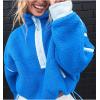 image:imageCHARTOU Half Zip Oversized Pullover Sweatshirt for Women Fleece Zip Up Jacket Sherpa Pull Over Sweaters FallBlue