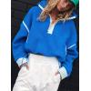 image:imageCHARTOU Half Zip Oversized Pullover Sweatshirt for Women Fleece Zip Up Jacket Sherpa Pull Over Sweaters FallBlue