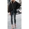 image:imageCHARTOU Women Chunky Turtleneck Waffle Knit Sweater Top Pullover Knitted Long Sleeve Jumper OversizedBlack
