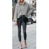 image:imageCHARTOU Women Chunky Turtleneck Waffle Knit Sweater Top Pullover Knitted Long Sleeve Jumper OversizedGrey