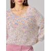 image:imageCHARTOU Women Multicolor Fluffy Knit Pullover Sweater Fall Winter Scroop Neck Long Sleeve Jumper TopsMulticolor