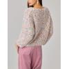 image:imageCHARTOU Women Multicolor Fluffy Knit Pullover Sweater Fall Winter Scroop Neck Long Sleeve Jumper TopsMulticolor