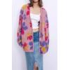 image:imageCHARTOU Women Oversized Cardigan Sweater Button Down v Neck Knit Floral Sweater TopsPink