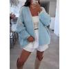 image:imageCHARTOU Women Oversized Color Block Open Front Cardigan Sweater Fall Winter Sweater TopsBlue