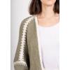 image:imageCHARTOU Women Oversized Color Block Open Front Cardigan Sweater Fall Winter Sweater TopsGreen