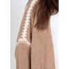 image:imageCHARTOU Women Oversized Color Block Open Front Cardigan Sweater Fall Winter Sweater TopsKhaki