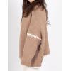 image:imageCHARTOU Women Oversized Color Block Open Front Cardigan Sweater Fall Winter Sweater TopsKhaki