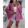 image:imageCHARTOU Women Oversized Color Block Open Front Cardigan Sweater Fall Winter Sweater TopsRose