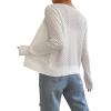 image:imageCHARTOU Womens 2023 Fall Lightweight V Neck Front TieKnot Open Front Cardigan Sweater TopsCream