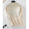 image:imageCHARTOU Womens Oversized Knit Sweater Fall Fashion Floral Pullover Tops Cute Crewneck JumperApricot