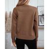 image:imageCHARTOU Womens Oversized Knit Sweater Fall Fashion Floral Pullover Tops Cute Crewneck JumperBrown