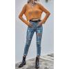image:imageCHARTOU Womens Sexy Sheer v Neck Long Sleeve Cropped Sweater Pullover JumperOrange